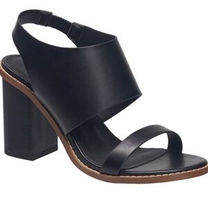 French Connection Black Leather Block Heels